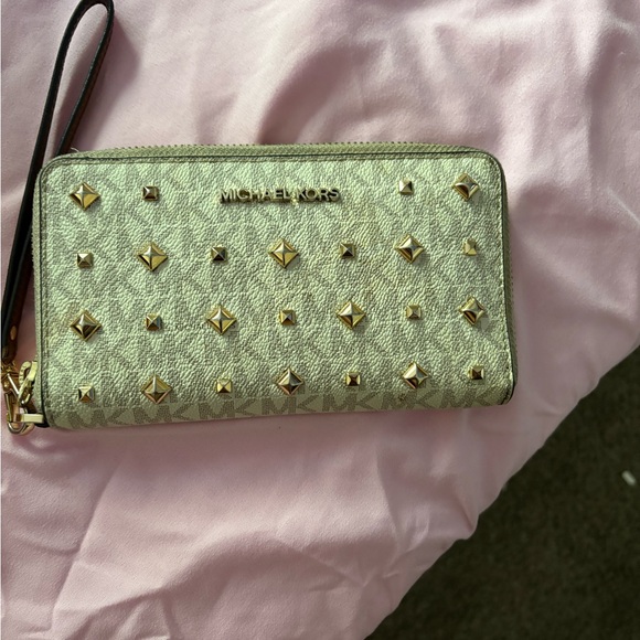 Michael Kors Gold Studded Women's Wallet - Picture 1 of 1